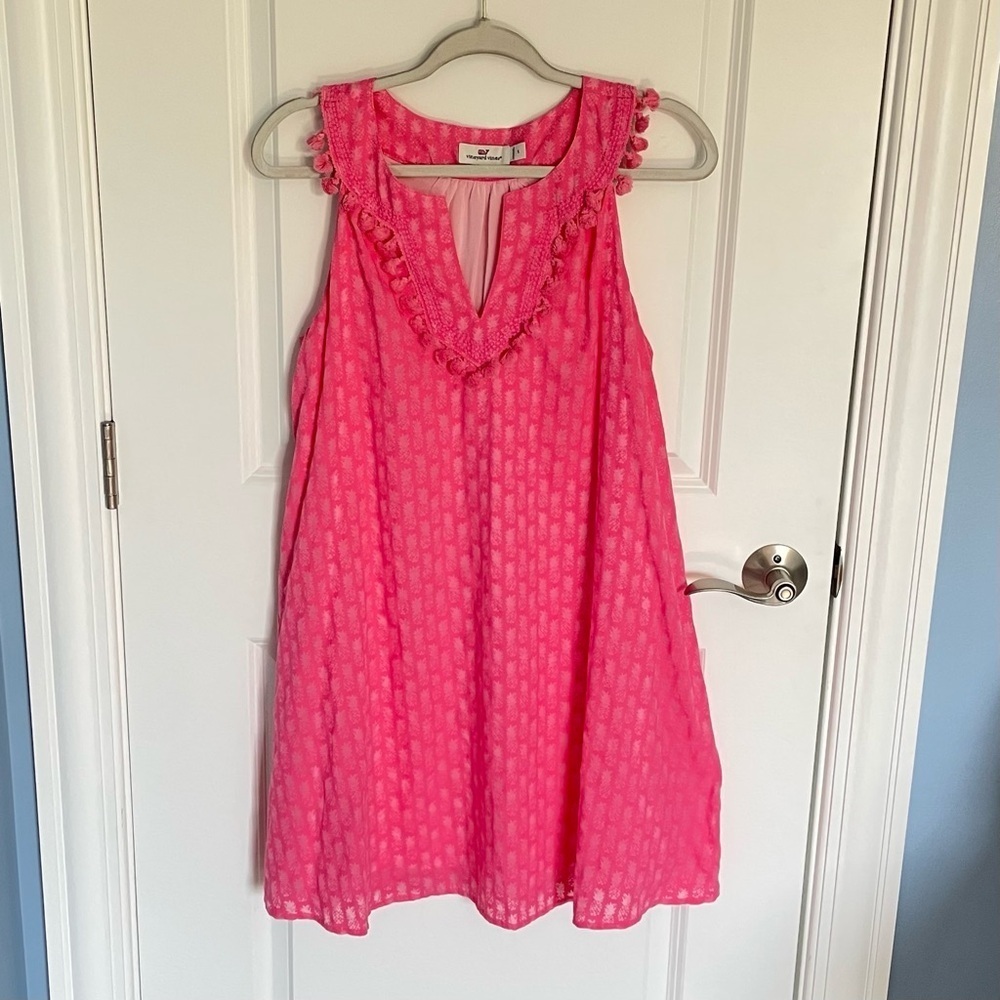 Vineyard Vines Pink Pineapple Tassel Cover Up Dress Size Small - 47604